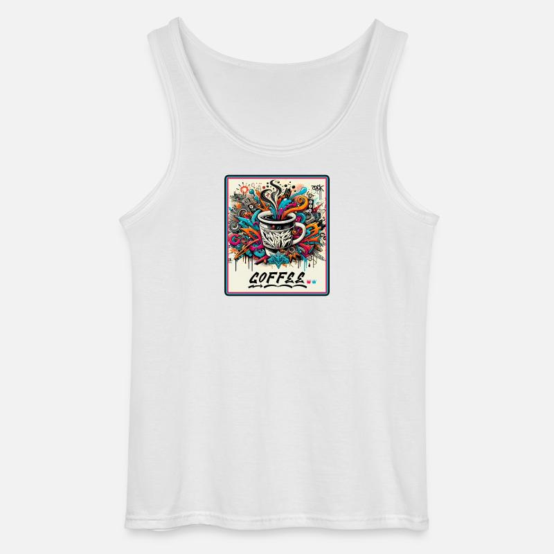 Kaffee Graffiti Explosion - Gildan Männer Tank Top - Weiß