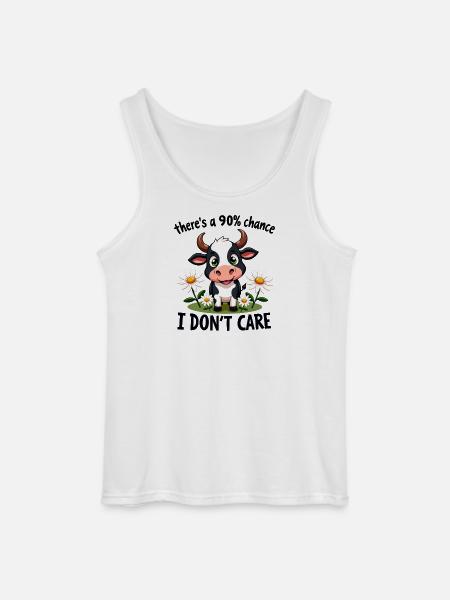 Funny Cow Quote– There’s a 90% Chance I Don’t Care - Gildan Men’s Tank Top - white