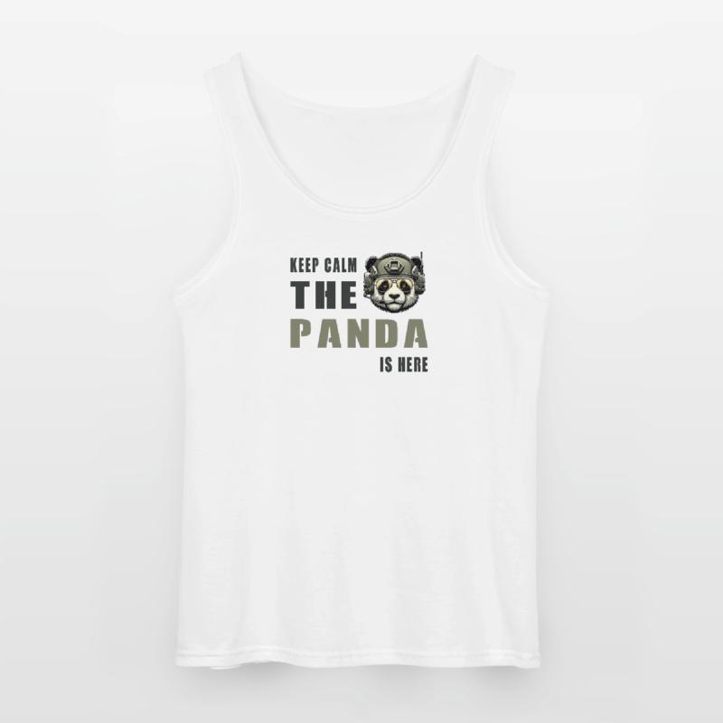 Taktischer Panda – Keep Calm Gildan Männer Tank Top