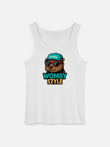 Womby Style Beaver with Sunglasses - Gildan Men’s Tank Top - white