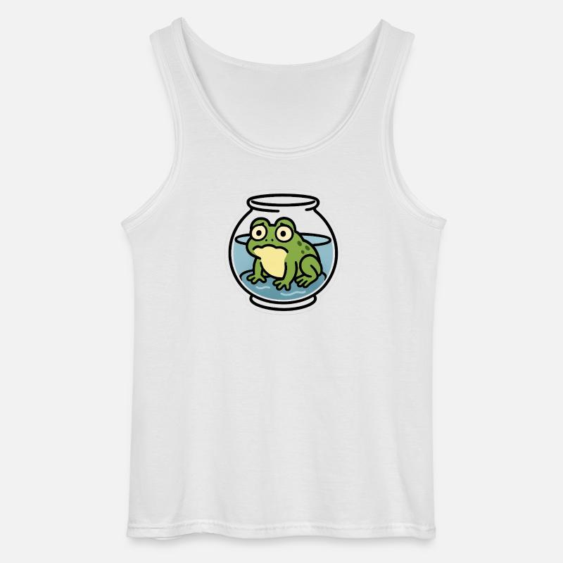 Frog in a Bowl - Gildan Men’s Tank Top - white