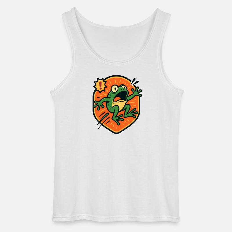 Panikfrosch-Abzeichen - Gildan Männer Tank Top - Weiß