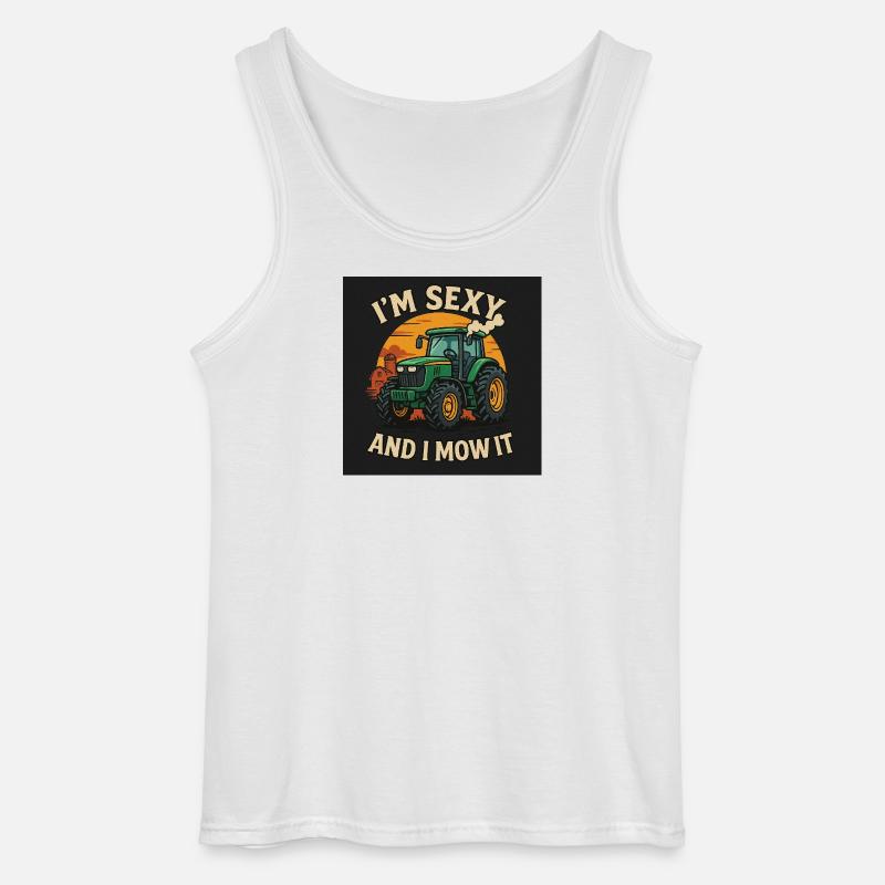 Traktor TShirt Format - Gildan Männer Tank Top - Weiß
