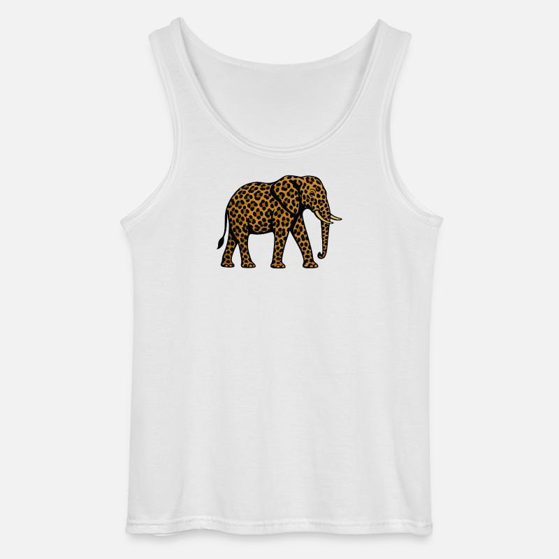 Leopard Elephant Pattern - Gildan Men’s Tank Top - white