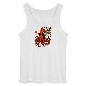 SQUID TSHIRT - Gildan Men’s Tank Top - white - Front - AI Model Male 185 dark (185cm)
