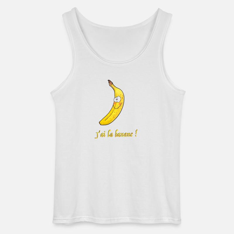 Lächelnde Banane mit lustigem Slogan - Gildan Männer Tank Top - Weiß