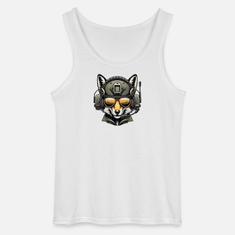Fuchs Militär Design - Gildan Männer Tank Top - Weiß