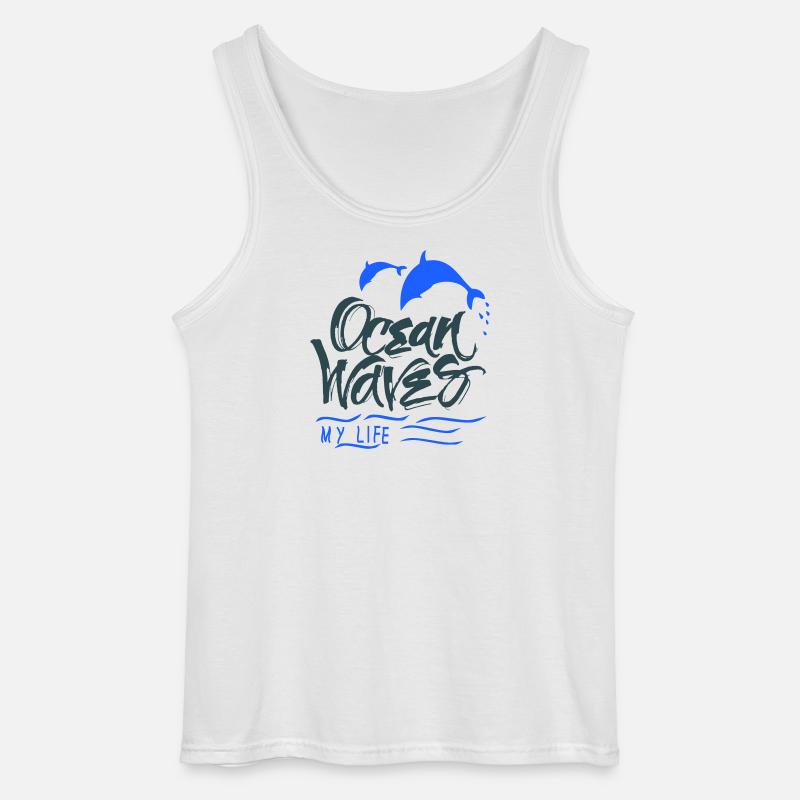 Ocean Delfine - Gildan Männer Tank Top - Weiß