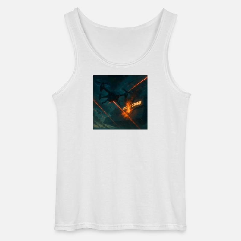 Futuristisches Angriffsbild eines Luftwaffenstützpunkts - Gildan Männer Tank Top - Weiß
