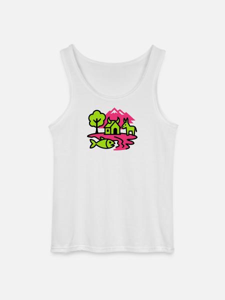 Naïve Pop Art Landscape - Gildan Men’s Tank Top - white