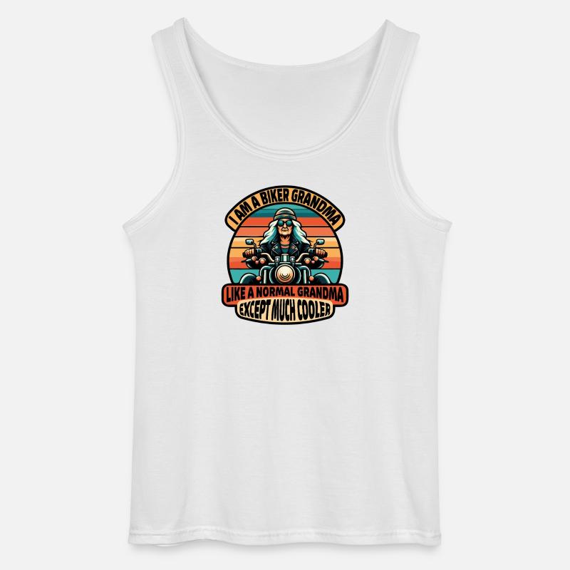 Biker-Oma mit cooler Attitüde - Gildan Männer Tank Top - Weiß