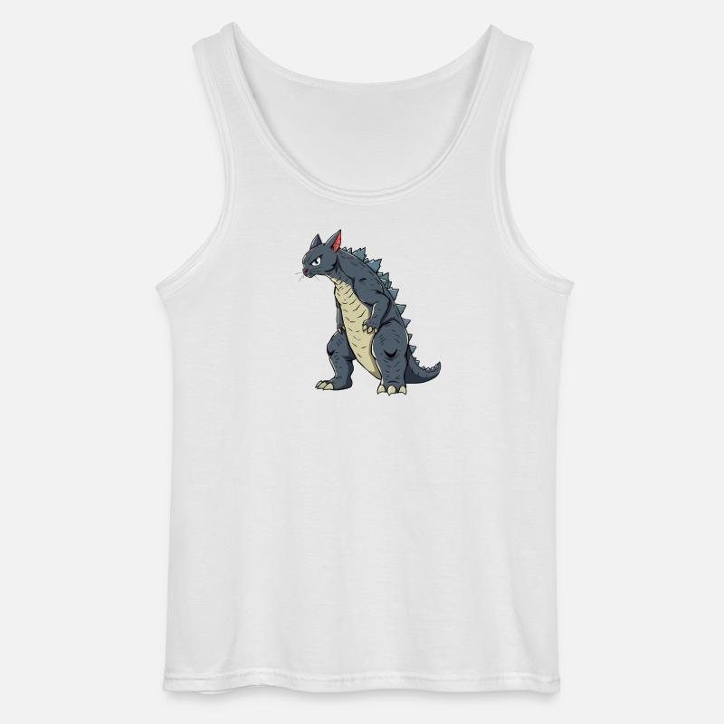 Katze als Echse - Gildan Männer Tank Top - Weiß