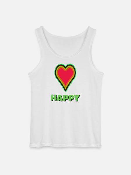 VIBRANT heart graphic with neon framing - Gildan Men’s Tank Top - white