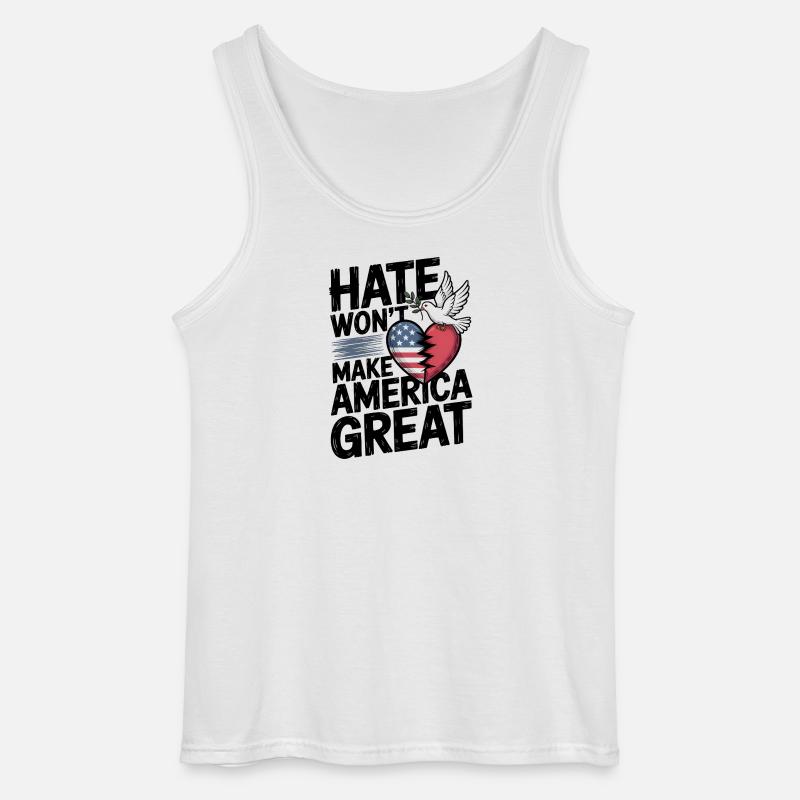 Hass wird Amerika nicht groß machen - Gildan Männer Tank Top - Weiß