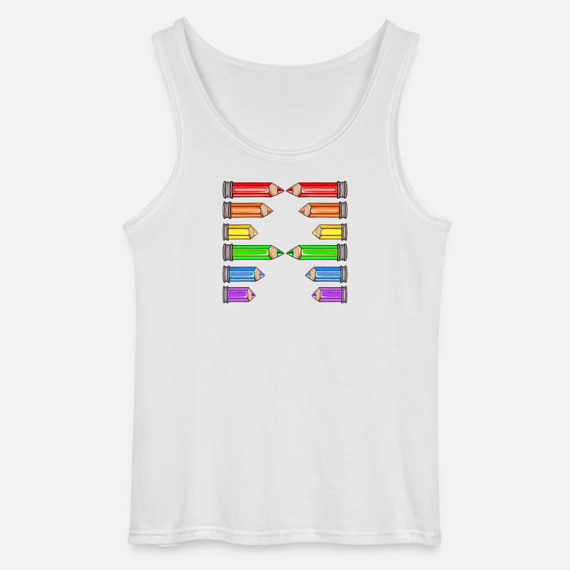 BUCHSTABE A NAME SCHULE BUNTSTIFTE - Gildan Männer Tank Top - Weiß