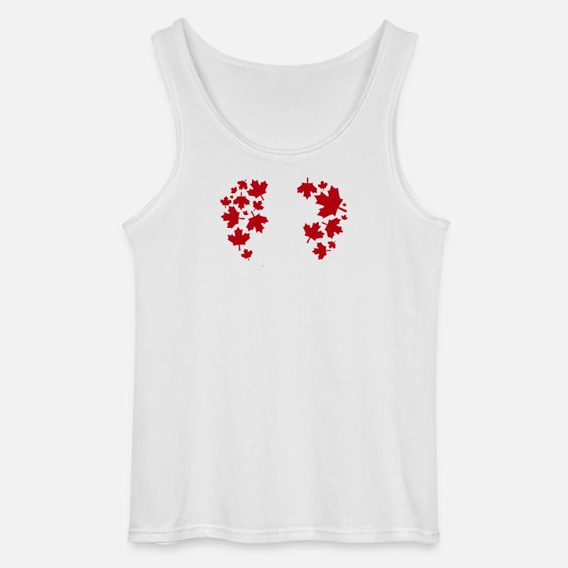 Maple Leaf Heart Pattern - Gildan Men’s Tank Top - white