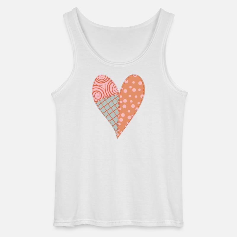 Patchwork Herz Nr. 4 - Gildan Männer Tank Top - Weiß
