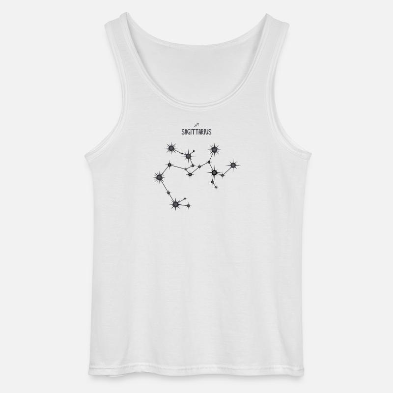 Schütze Sternzeichen Sternbild Schwarz & Grau - Gildan Männer Tank Top - Weiß