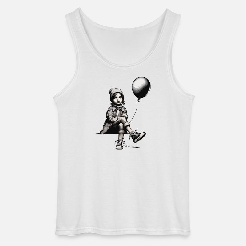 Mädchen mit Luftballon - Gildan Männer Tank Top - Weiß