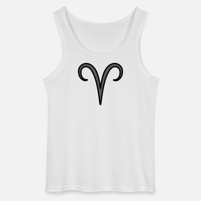Widder Sternzeichen Symbol Schwarz & Grau - Gildan Männer Tank Top - Weiß