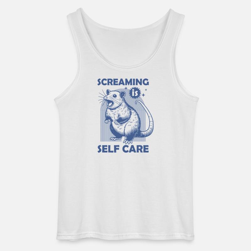 Katze mit humorvoller Botschaft - Gildan Männer Tank Top - Weiß
