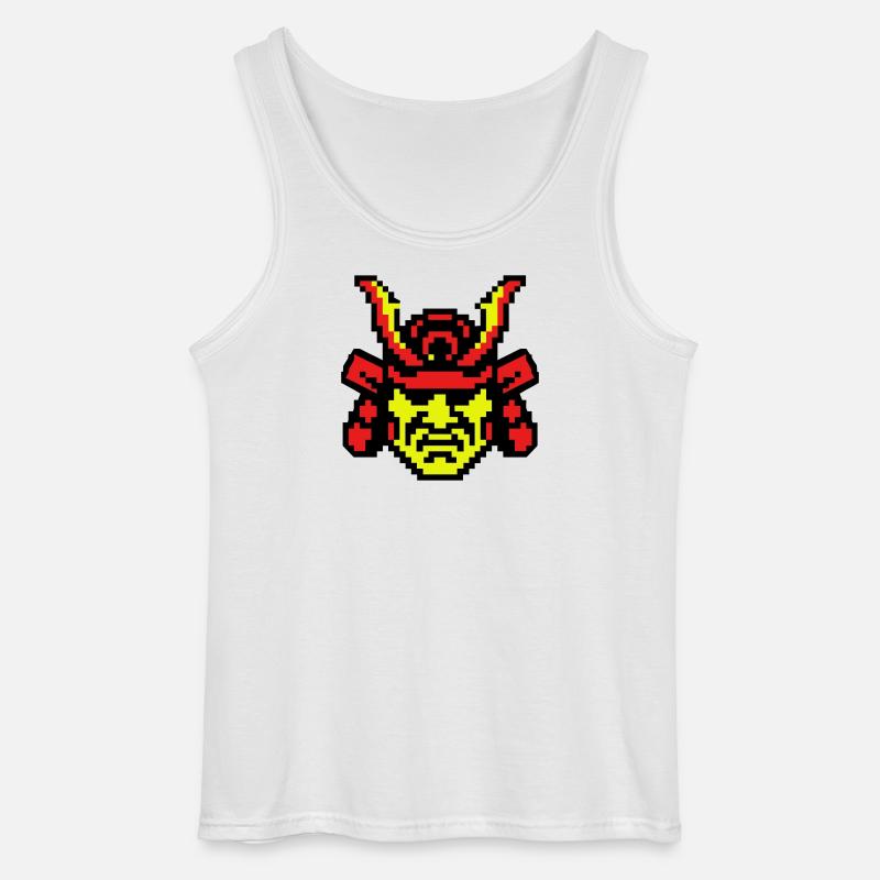 Pixel Samurai 8bit - Gildan Männer Tank Top - Weiß
