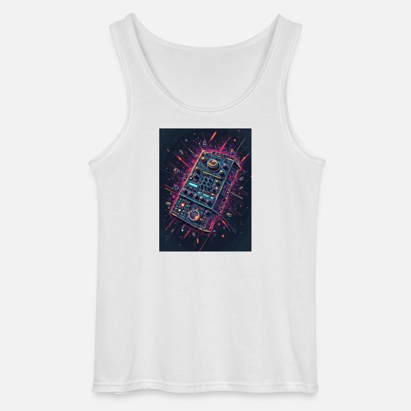 Digital DJ Controller Explosion - Gildan Männer Tank Top - Weiß