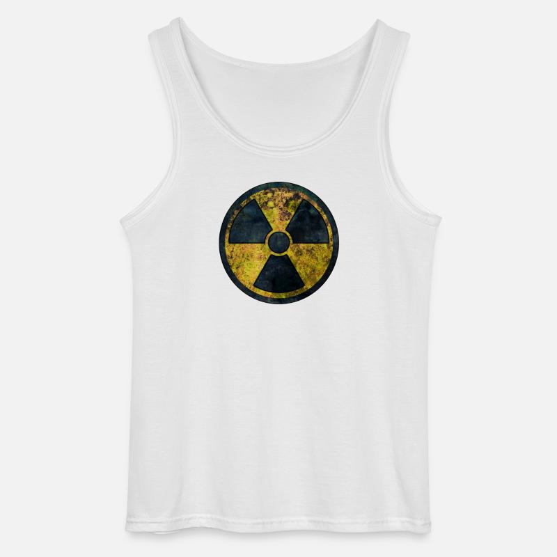 Radiation Warning Symbol - Gildan Men’s Tank Top - white