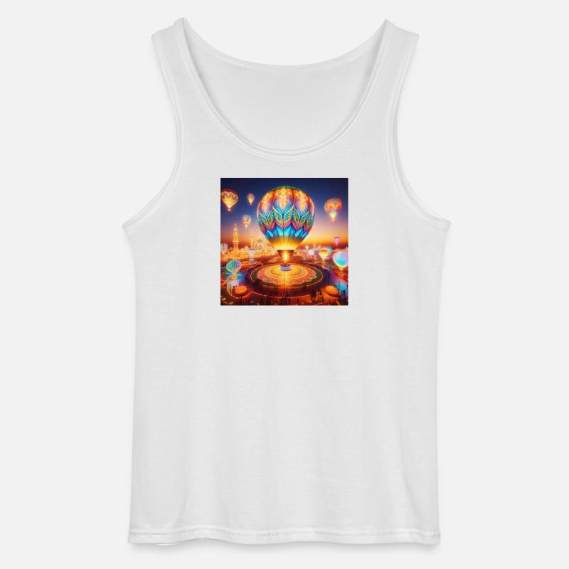 Ätherischer lumineszierender Heißluftballon - Gildan Männer Tank Top - Weiß