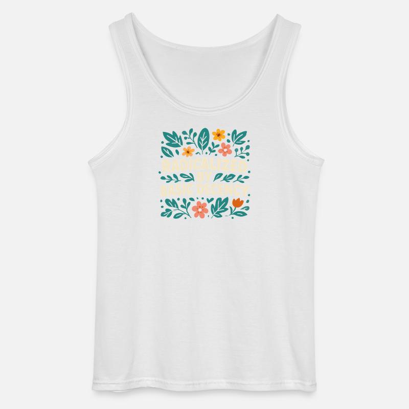 Radicalized by basic decency - Gildan Men’s Tank Top - white
