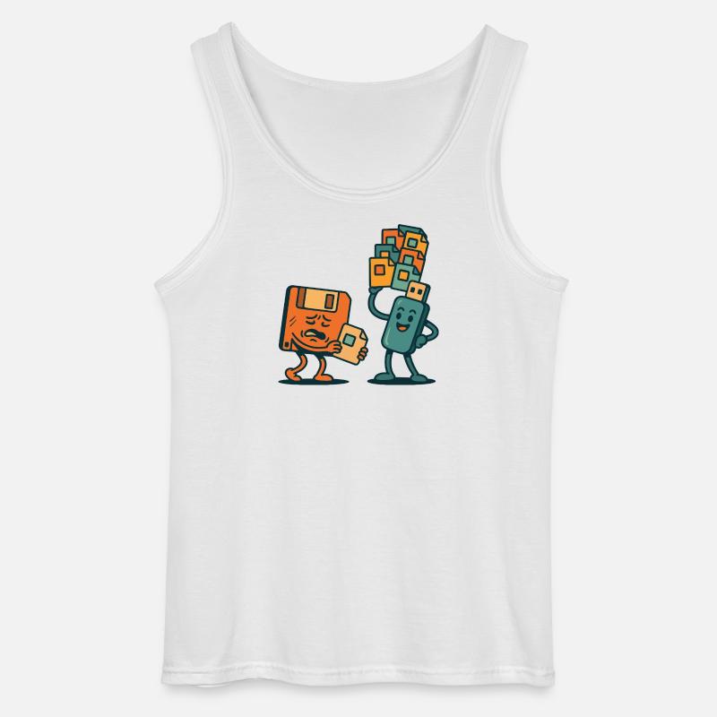 Diskette vs. USB-Laufwerk Retro Tech Sarkasmus - Gildan Männer Tank Top - Weiß