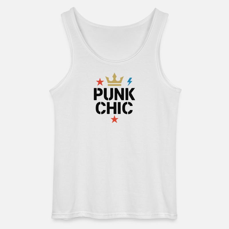 Punk Chic – Krone & Blitz - Gildan Männer Tank Top - Weiß