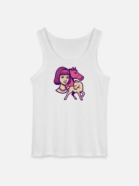 Pferdemädchen Pop-Art rosa - Gildan Männer Tank Top - Weiß