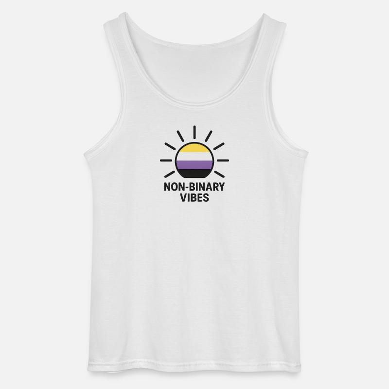 Non-Binary Vibes Sonnenlogo - Gildan Männer Tank Top - Weiß