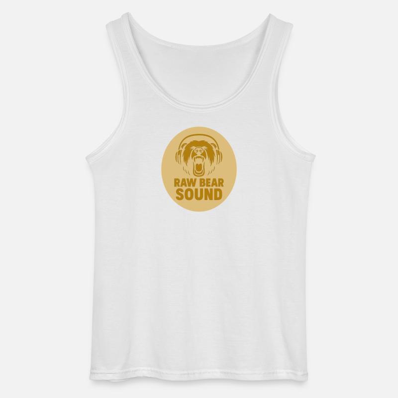 Bären Logo mit Kopfhörer - Gildan Männer Tank Top - Weiß
