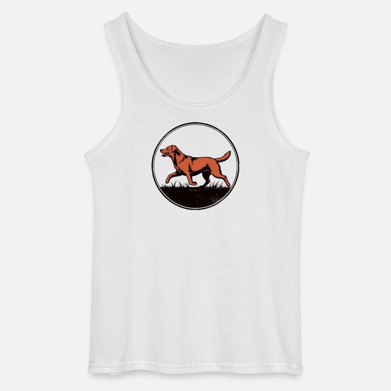Fox Red Lab Silhouette – Circular Badge - Gildan Männer Tank Top - Weiß