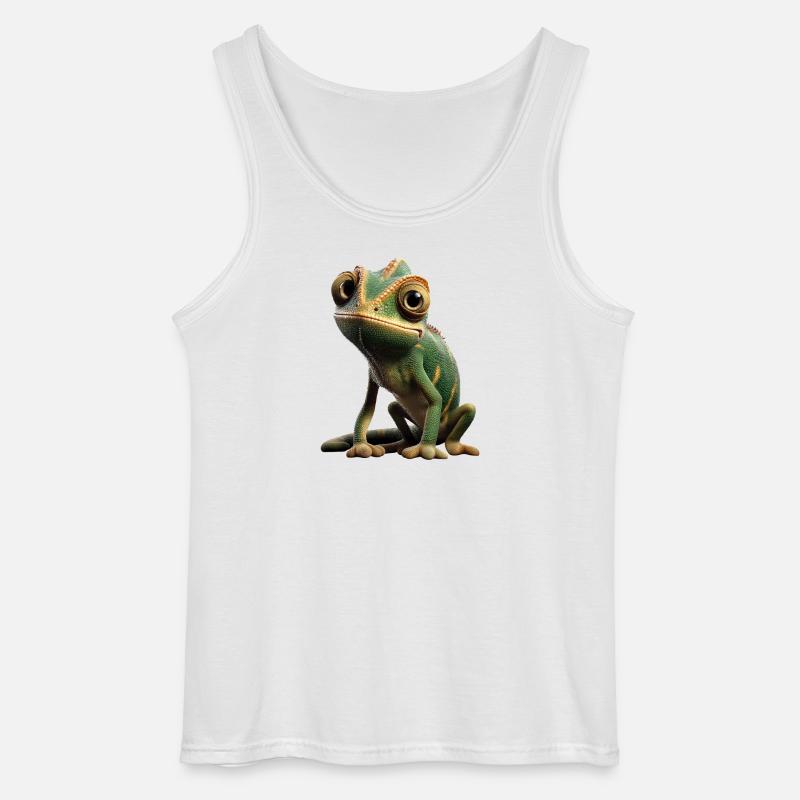 Chamäleon Echse Reptil Chameleon Leguan Eidechse - Gildan Männer Tank Top - Weiß
