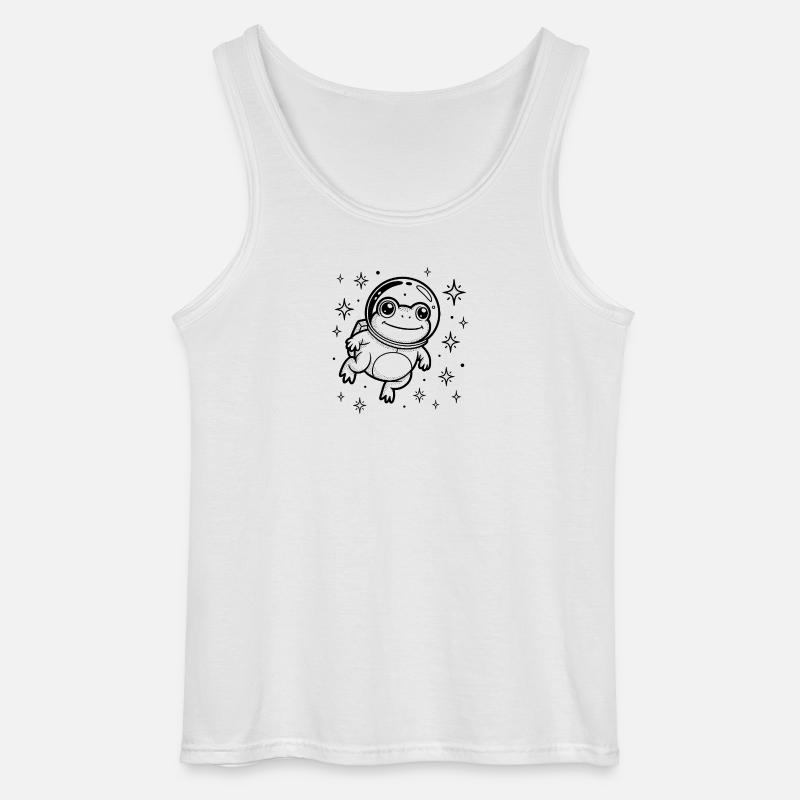 Frog in Space - Cool Astonomy Logo - Gildan Männer Tank Top - Weiß