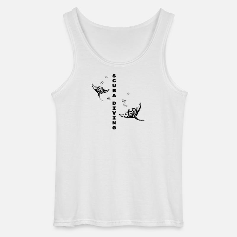 Tauchen – Stammes-Mantarochen-Design - Gildan Männer Tank Top - Weiß