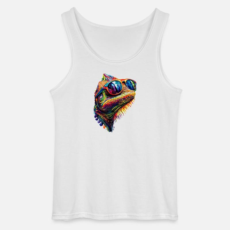 Chamäleon Echse Reptil Chameleon Leguan Eidechse - Gildan Männer Tank Top - Weiß