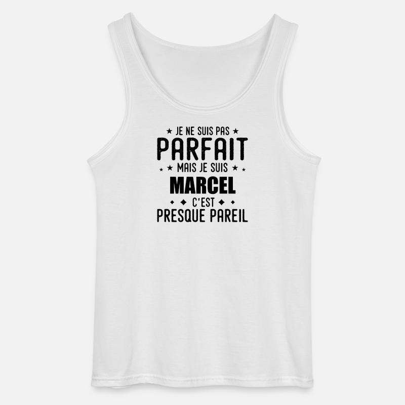Marcel: authentisch, unvollkommen, oben, Perfektion - Gildan Männer Tank Top - Weiß