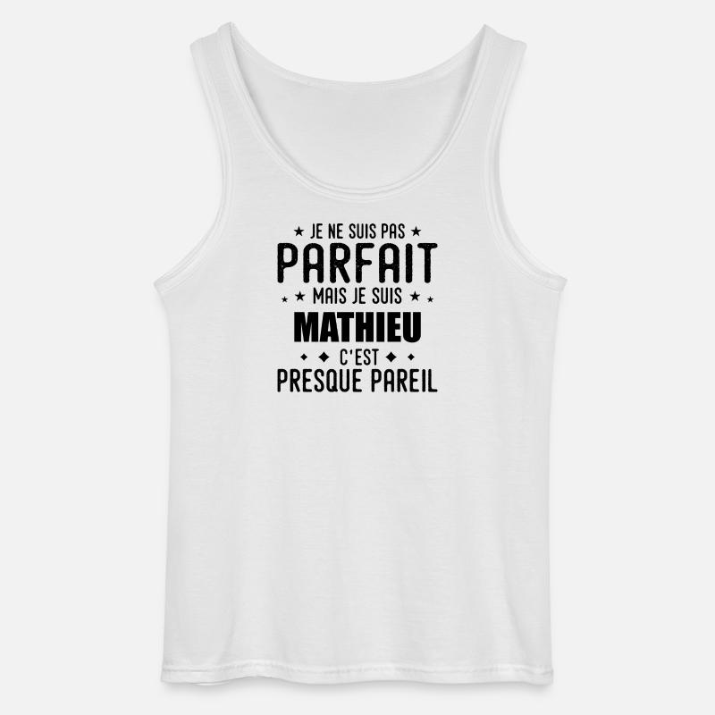 Mathieu: authentisch, unvollkommen, oben, Perfektion - Gildan Männer Tank Top - Weiß