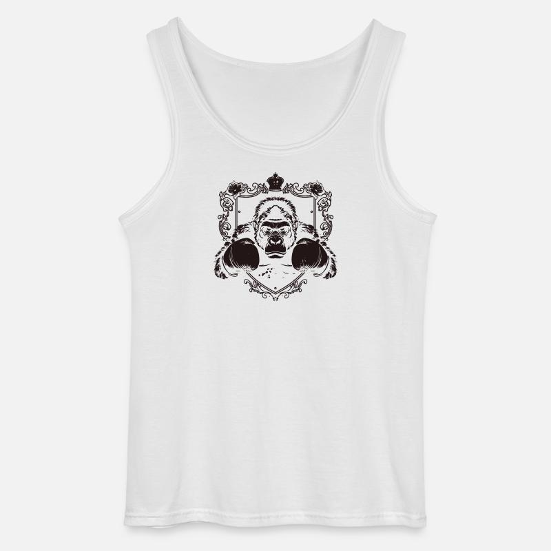  Gorilla mit Kampfpose - Gildan Männer Tank Top - Weiß