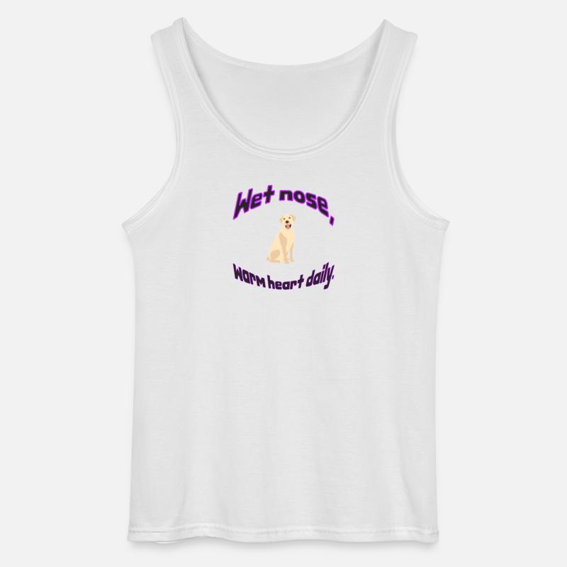 Våd næse varmt hjerte daglig illustration - Gildan tanktop til mænd - hvid