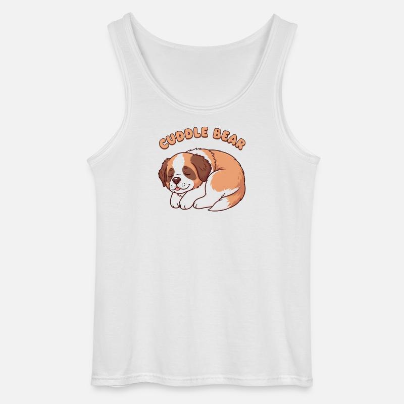 Bernhardiner Welpe Cuddle Bear - Gildan Männer Tank Top - Weiß