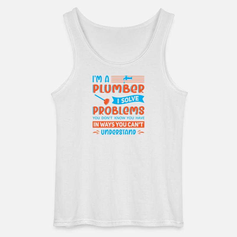 Heating Engineer Heating Construction Plumber Plumber - Gildan Men’s Tank Top - white