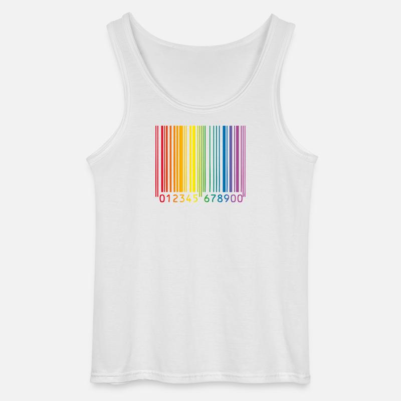 Schwuler Barcode - Gildan Männer Tank Top - Weiß