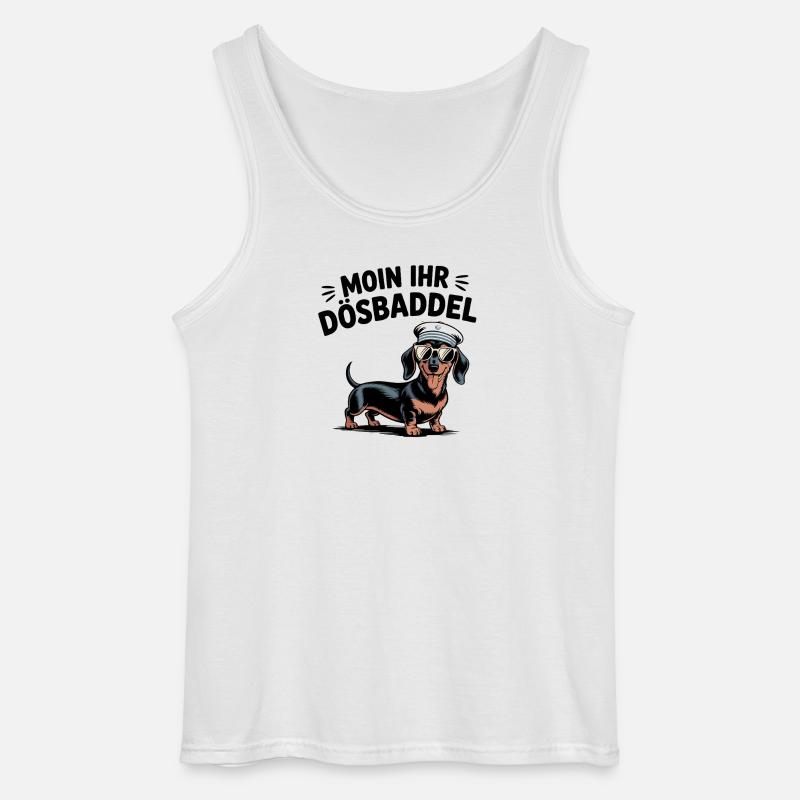 Moin Ihr Dösbaddel Dackel Seemann Spruch - Gildan Männer Tank Top - Weiß