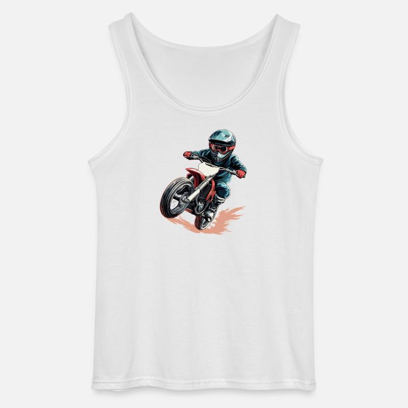 Dynamischer Motorradfahrer im Actionstil - Gildan Männer Tank Top - Weiß