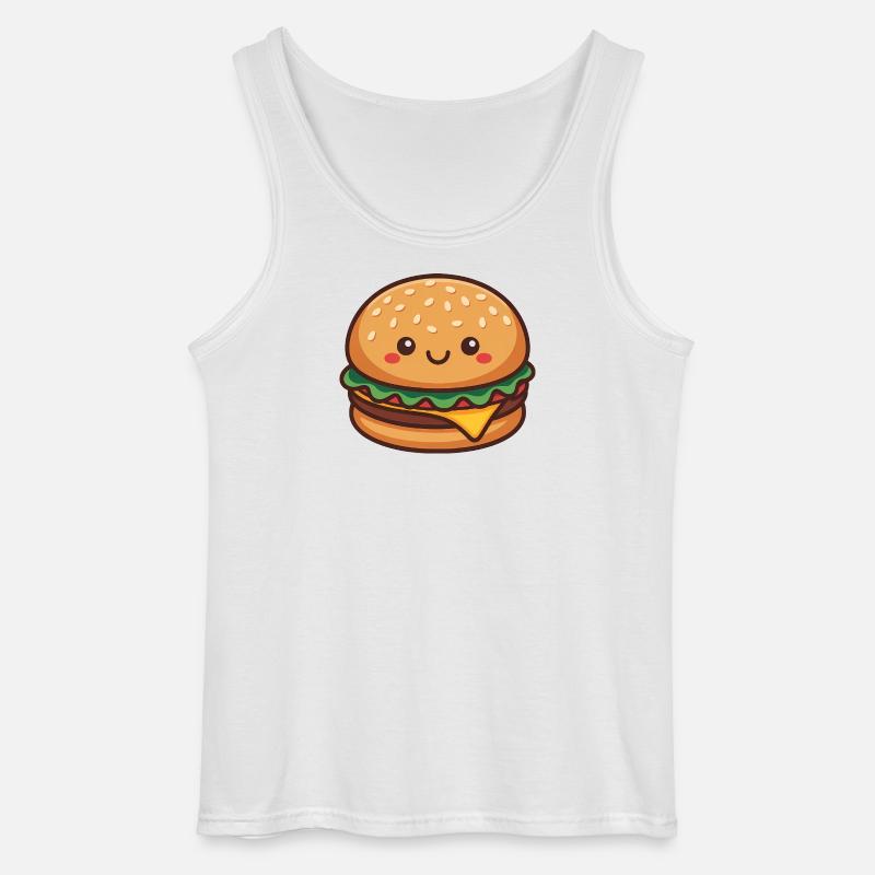 Kawaii Hamburger - Gildan Men’s Tank Top - white